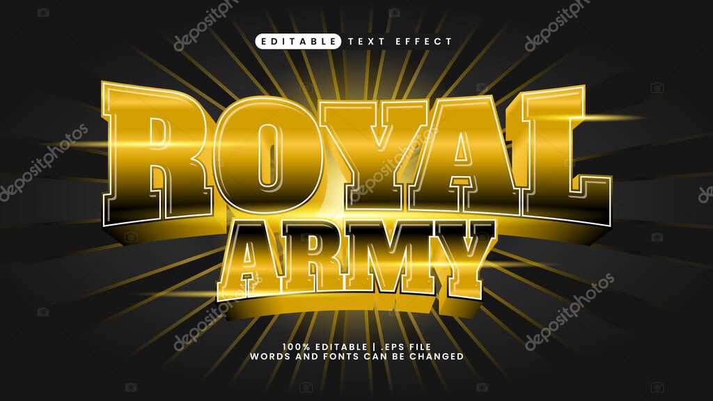 Royal army text effect