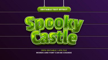 Ürkütücü şato düzenlenebilir metin efekti modern 3d biçiminde