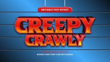 Modern 3d tarzında ürkütücü, düzenlenebilir metin efekti