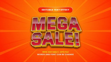 Modern 3d tarzında düzenlenebilir mega satış metin efekti