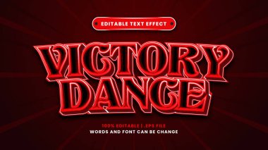 Modern 3d tarzında zafer dansı düzenlenebilir metin efekti
