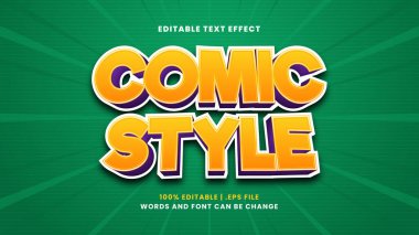 Modern 3d tarzında komik stil düzenlenebilir metin efekti