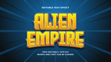 Uzaylı imparatorluğu 3D biçiminde düzenlenebilir metin efekti