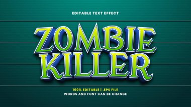 Modern 3D tarzında düzenlenebilir Zombi Katili metin efekti