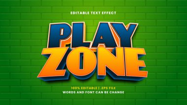 Modern 3d biçiminde oyun alanı düzenlenebilir metin efekti