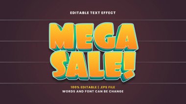 Modern 3d tarzında düzenlenebilir mega satış metin efekti