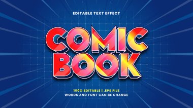 Modern 3d tarzında çizgi roman düzenlenebilir metin efekti