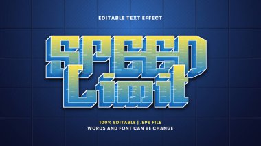 Modern 3d biçiminde hız sınırı düzenlenebilir metin efekti