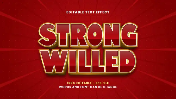 stock vector Strong willed editable text effect in modern 3d style