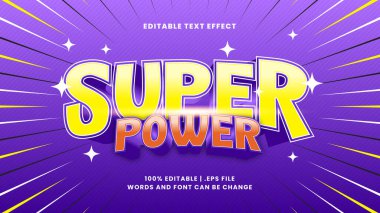 Çizgi film tarzı ile süper güç düzenlenebilir metin efekti