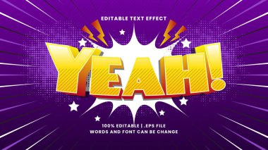 Evet, çizgi film metin tarzıyla düzenlenebilir komik metin efekti