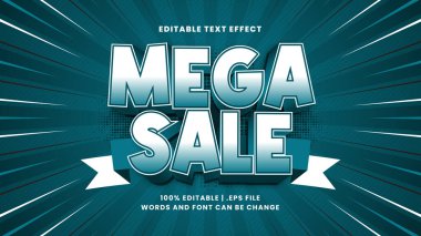 Mega satışı çizgi film stili düzenlenebilir metin efekti