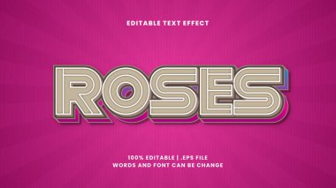 Basit ve modern metin biçiminde güller düzenlenebilir metin efekti