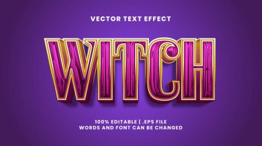 Cadı 3d düzenlenebilir metin efekti modern ve parlak metin biçiminde