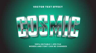 Modern ve parlak metin biçiminde Kozmik 3d düzenlenebilir metin efekti