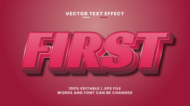 İlk çizgi film çizgi roman tarzı düzenlenebilir metin efekti 3d şablonu