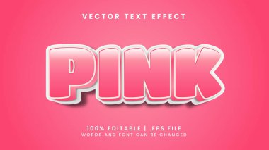 Yumuşak ve kız metin tarzıyla pembe düzenlenebilir metin efekti