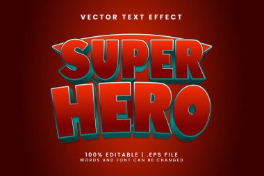 süper kahraman 3D çizgi film metin efekti