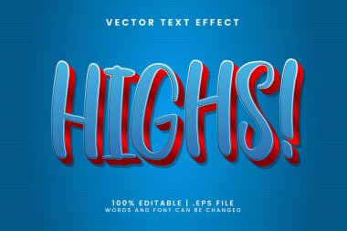 yüksek 3d çizgi film metin efekti