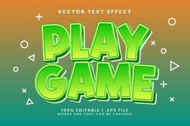 oyun çizgi filmi düzenlenebilir metin efekti retro çizgi film tasarımı