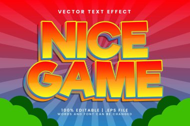 Güzel oyun çizgi film düzenlenebilir metin efektleri