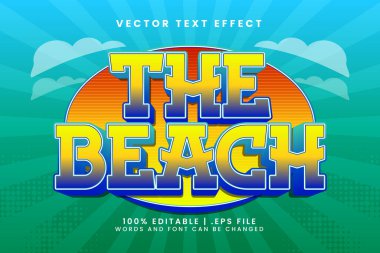 plaj metin efekti düzenlenebilir yaz ve seyahat tarzı