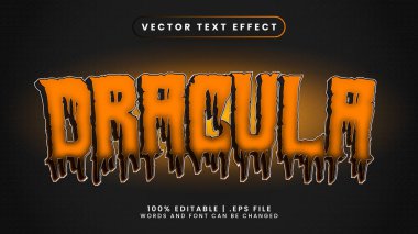 Drakula vampirlerinin cadılar bayramı metin efekti düzenlenebilir korku ve korkutucu metin tarzı