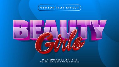 Güzellik Kızları kırmızı ve pembe metin tarzıyla düzenlenebilir metin efekti