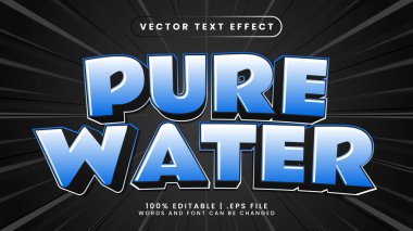 Saf su 3d düzenlenebilir metin efekti