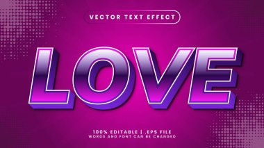 Pembe ve mor metin biçiminde aşk metni efekti