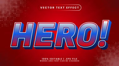 Kırmızı arkaplan ile süper kahraman metin efekti