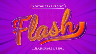 Turuncu metin biçiminde Flash 3d düzenlenebilir metin efekti