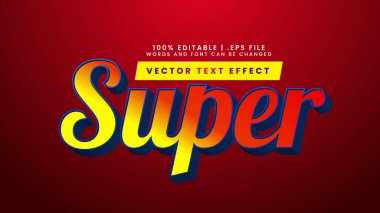 Kahramanlar ve cesur metin tarzıyla süper düzenlenebilir 3D metin efekti