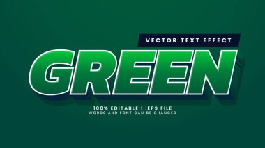 Taze ve doğa metni tarzında yeşil düzenlenebilir 3d metin efekti