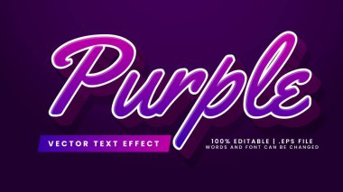 Zarif ve hoş metin tarzıyla Mor düzenlenebilir 3d metin efekti