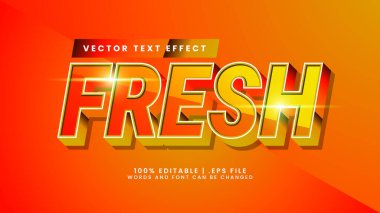 Turuncu ve basit metin tarzıyla yeni düzenlenebilir 3D metin efekti