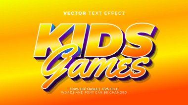 çocuk oyunları 3d düzenlenebilir metin efekti şablonu biçimi oynar