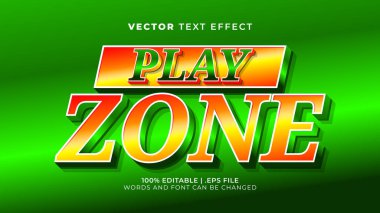 Oyun alanı çocukları 3d düzenlenebilir metin efekti şablonu