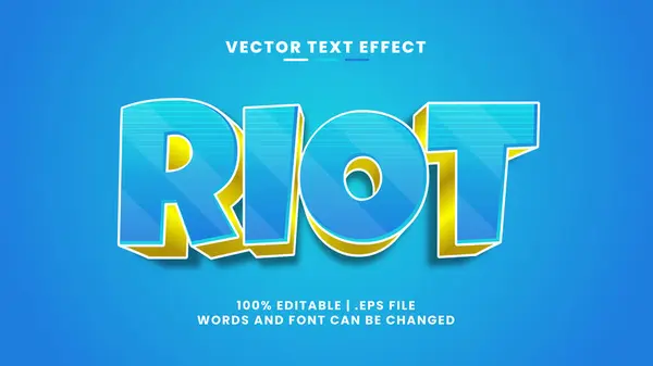 Riot çizgi film çizgi film stili düzenlenebilir metin efekti 3d şablonu