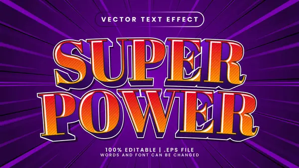 Süper güç düzenlenebilir metin efekti vektörü 3d biçimi
