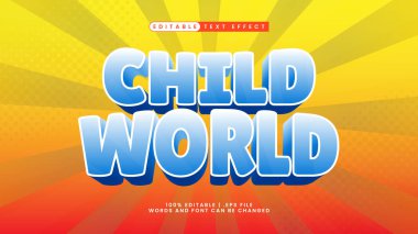 düzenlenebilir metin efekti çocuk dünyası