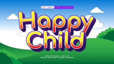 Düzenlenebilir metin efekti mutlu çocuk
