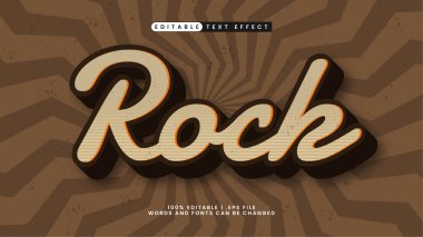 rock 3d metin efekti retro vintage tarzı