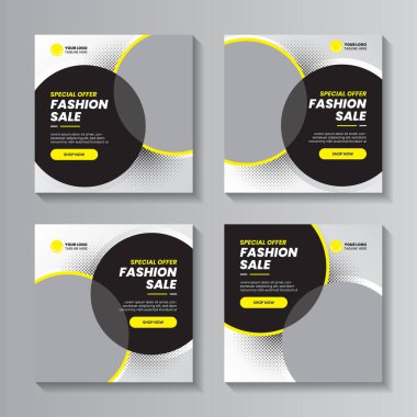 Moda minimalist sosyal medya şablon koleksiyonu