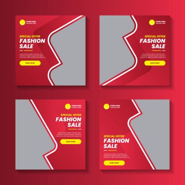 Moda minimalist sosyal medya şablon koleksiyonu