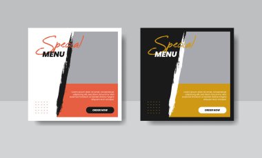 Sosyal medya posta şablonu için gıda aşçılık afişi