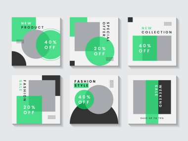 Moda minimalist sosyal medya şablon koleksiyonu