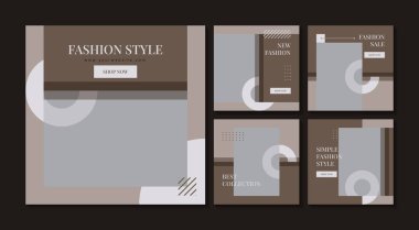 Moda minimalist sosyal medya şablon koleksiyonu