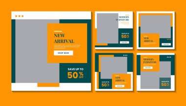 Minimalist modern mobilya sosyal medya şablonu