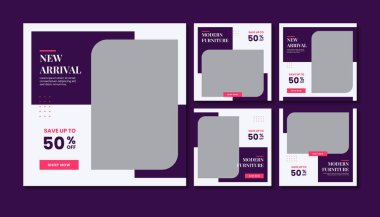 Minimalist modern mobilya sosyal medya şablonu